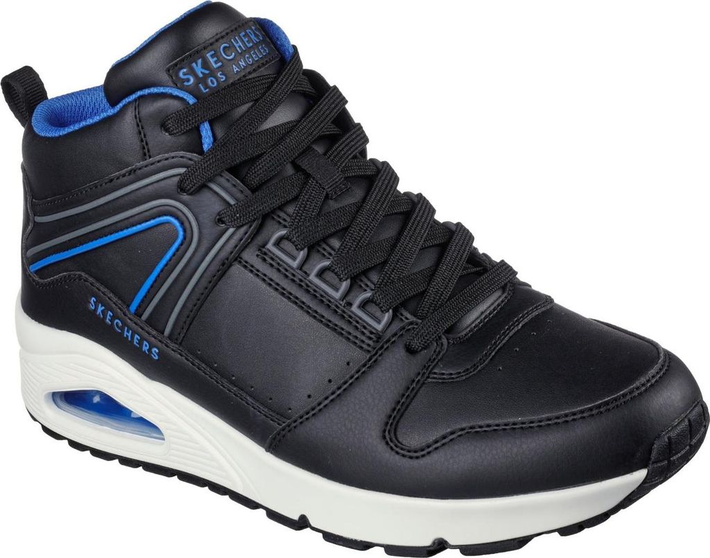 Skechers Herren Sneaker UNO Keep Close Air-Cooled Memory Foam Schwarz/Weiß 40 EU