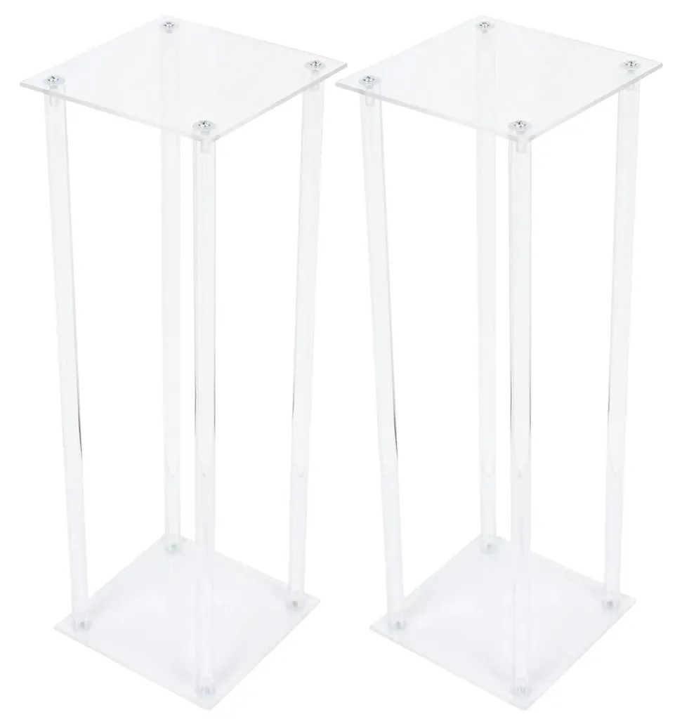 Porte-fleurs géométrique transparent 60 cm : gain de place et style