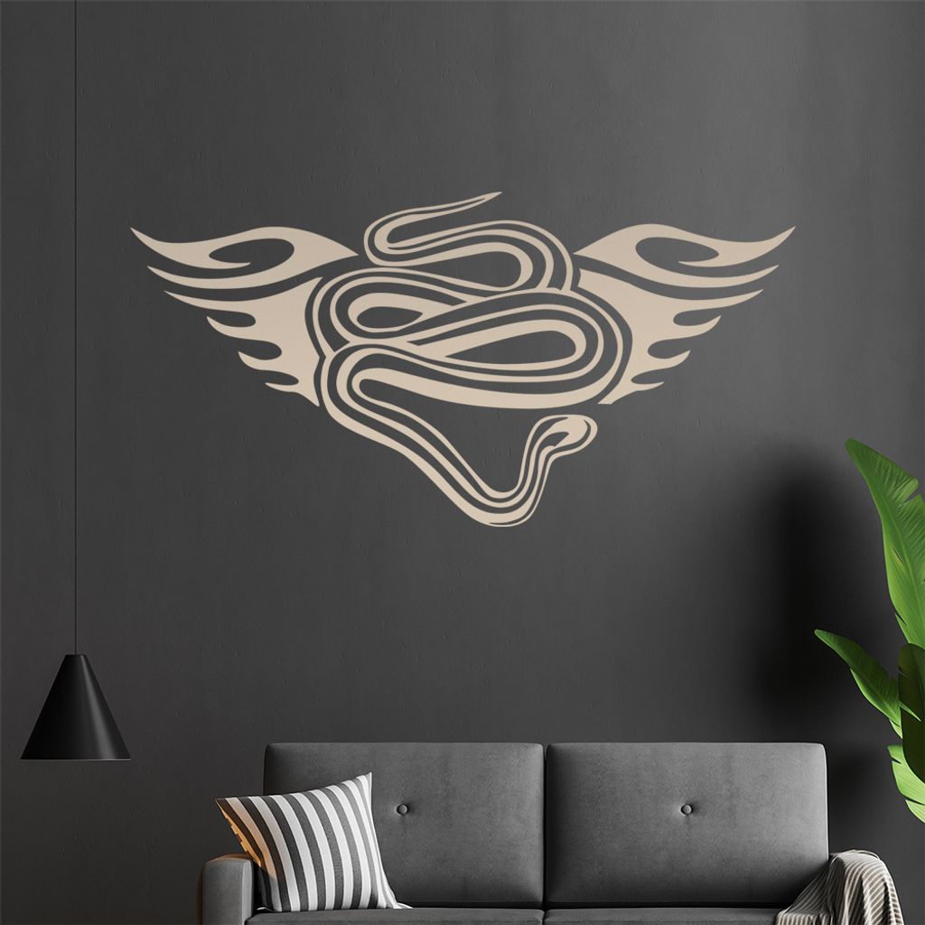 Tribal Schlange Wandtattoo in 6 Größen - Wandaufkleber Wall Sticker - Dekoration, Küche, Wohnzimmer, Schlafzimmer, Badezimmer