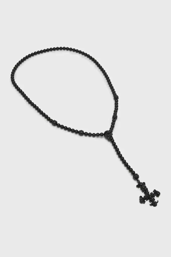 KILLSTAR Skullcraft Collana Rosario - Gioiello Street Goth Nero
