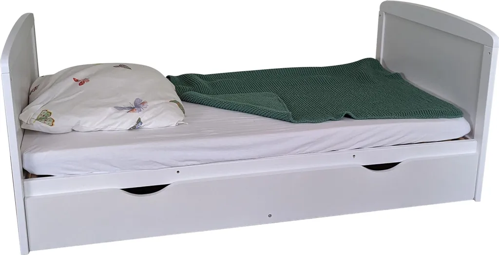 Lit bébé 60x120 transformable avec tiroir blanc - De la naissance à 3 ans - 5