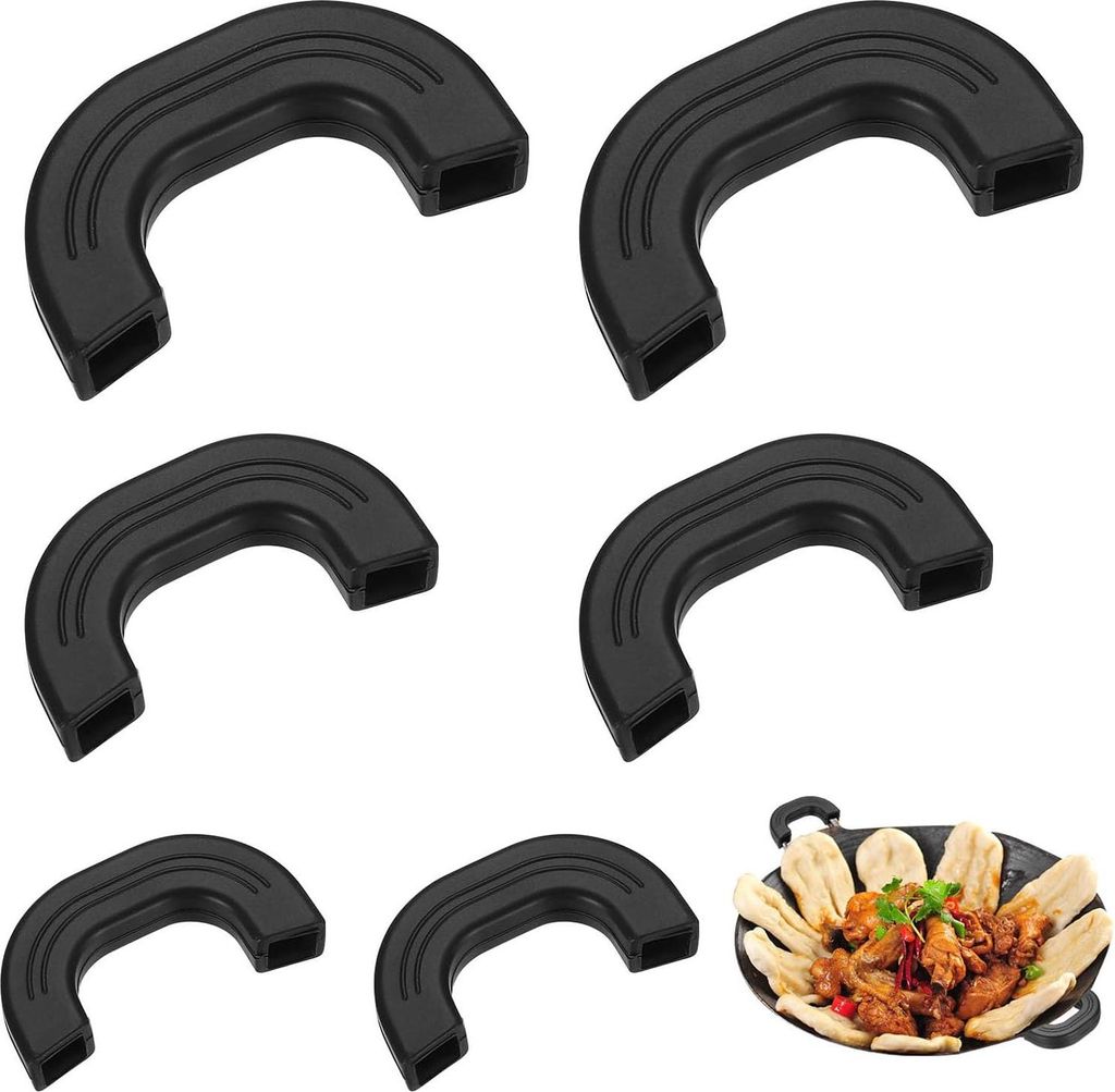 Paar universelle Topfgriffe, hitzebeständige Silikon-Topfgriffdeckel für Woks, Pfannen, Herdplatten und gusseiserne Ofenhandschuhe (Schwarz, 3 Gr...