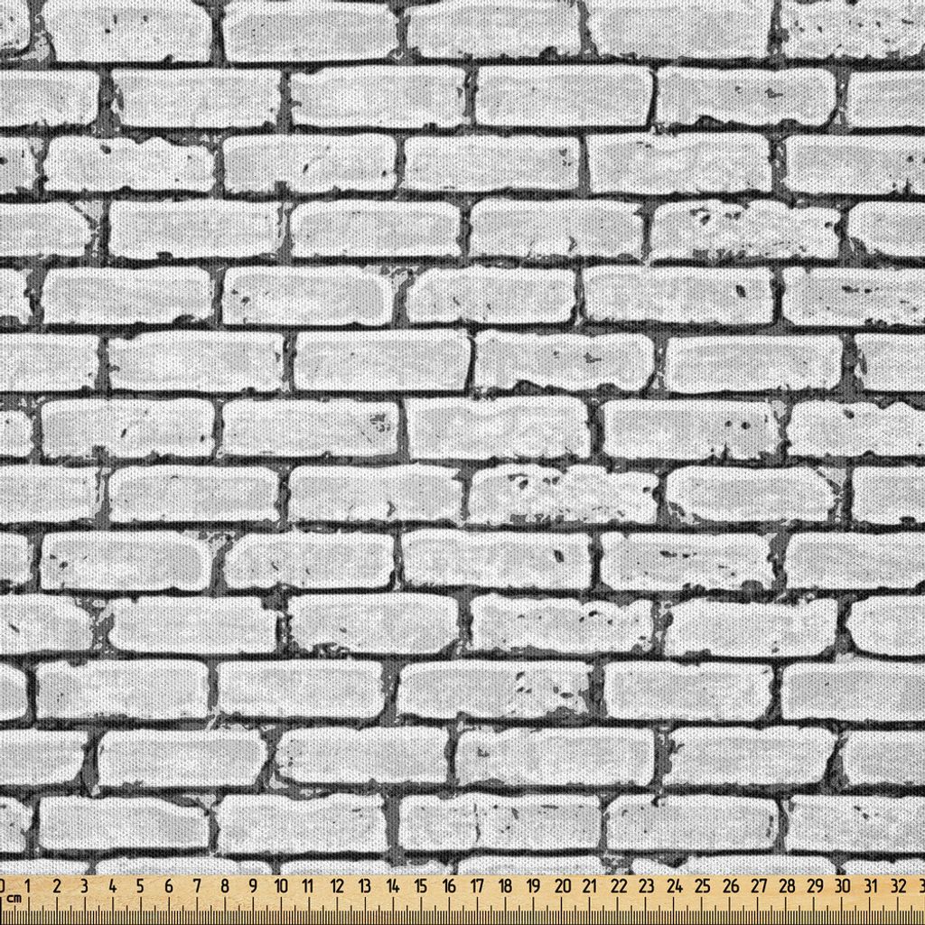 ABAKUHAUS Grau und Weiß Microfaser Stoff als Meterware , Backsteinmauer Hintergrund Städtische Architektur, 5 M (230 x 500 cm), Grau