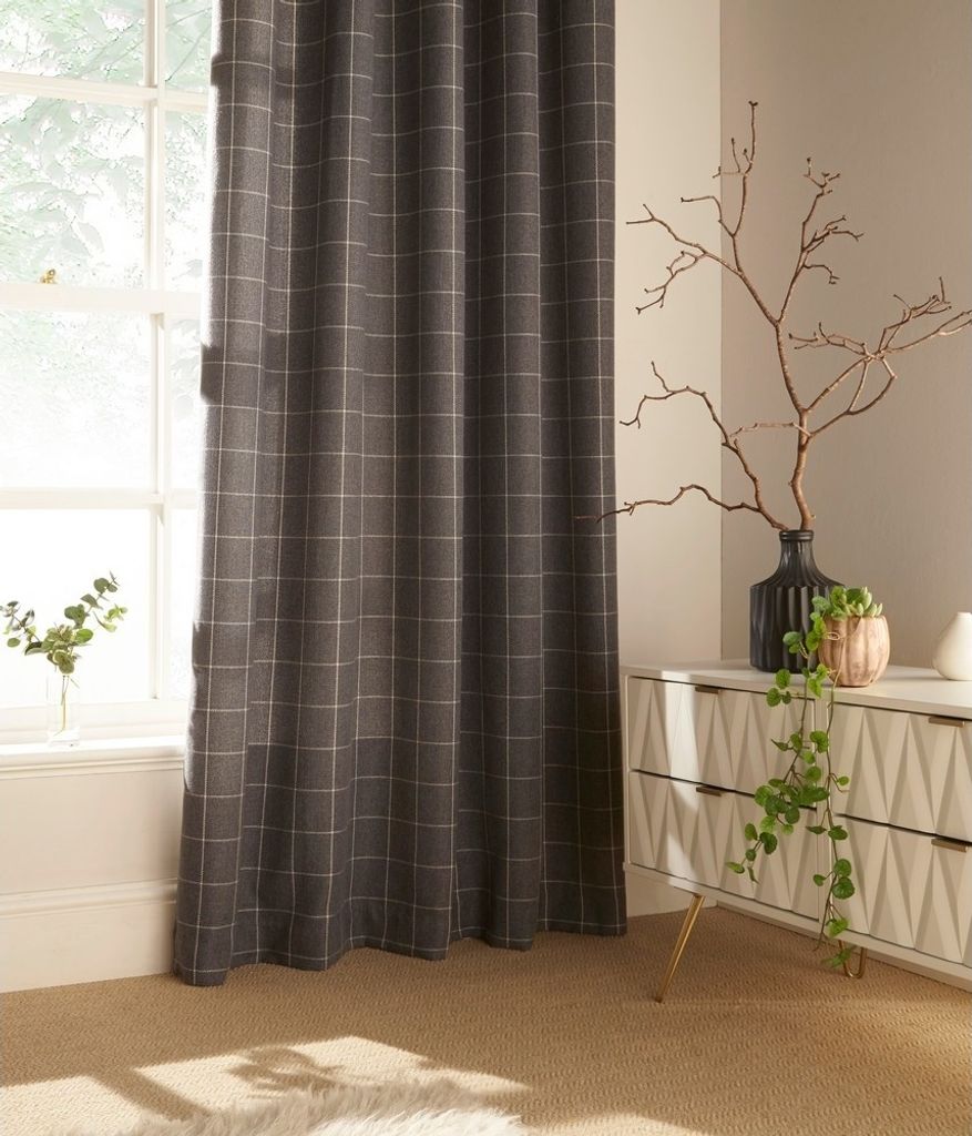 Furn - Ösenvorhänge "Ellis" RV1527 (229 cm x 137 cm) (Grau)