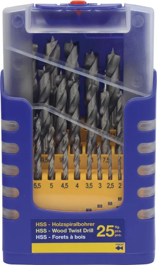 Set FISCH 25 Punte HSS Wood 1-13mm | Performance High-Tech