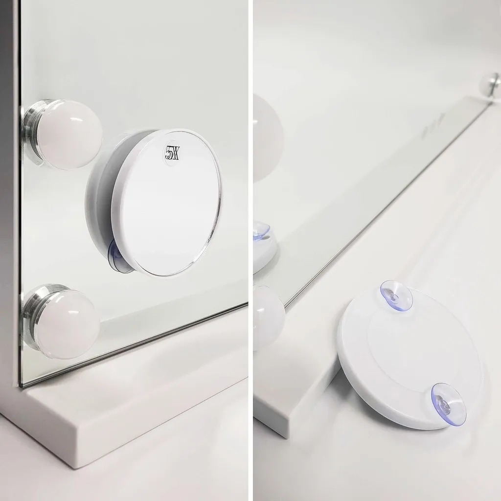 Miroir LED Rea Hollywood 50cm Blanc - Éclairage Uniforme et Design