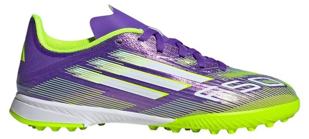 adidas F50 League TF Purple Rush Cloud White Lucid Lemon Produktbild 