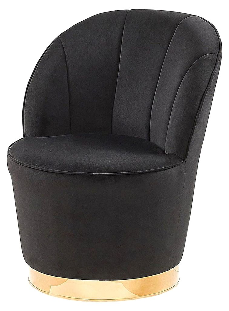 Sessel mit samtigem Polsterbezug in Schwarz