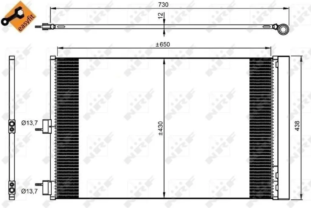 NRF 350206 Condenseur de Climatisation pour Classe A W176 et CLA C117