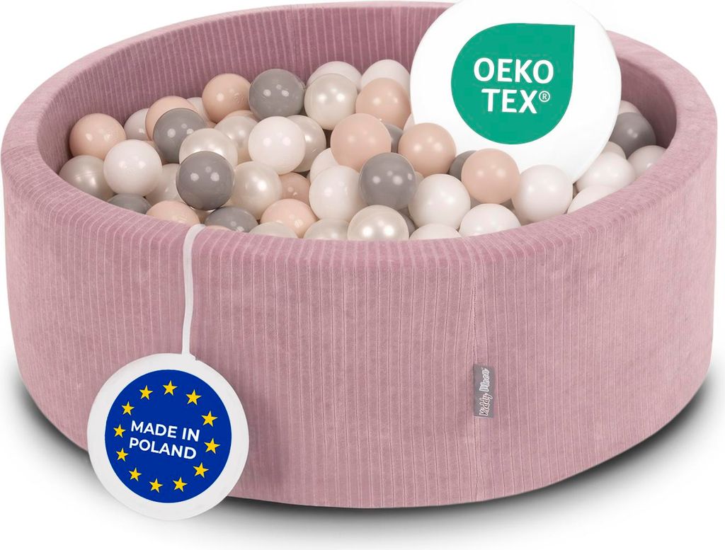 KiddyMoon Bällebad Kinder Schaumstoff Mit Bälle Für Baby ab 1 Jahr