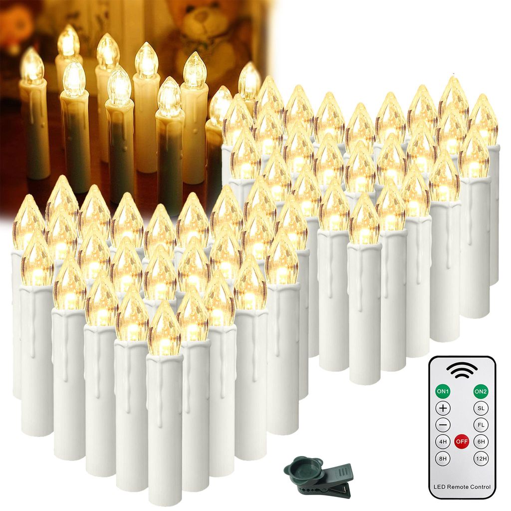 UISEBRT 60 LED-kaarsen, kerstkaarsen. Draadloze, warmwitte Productafbeelding 