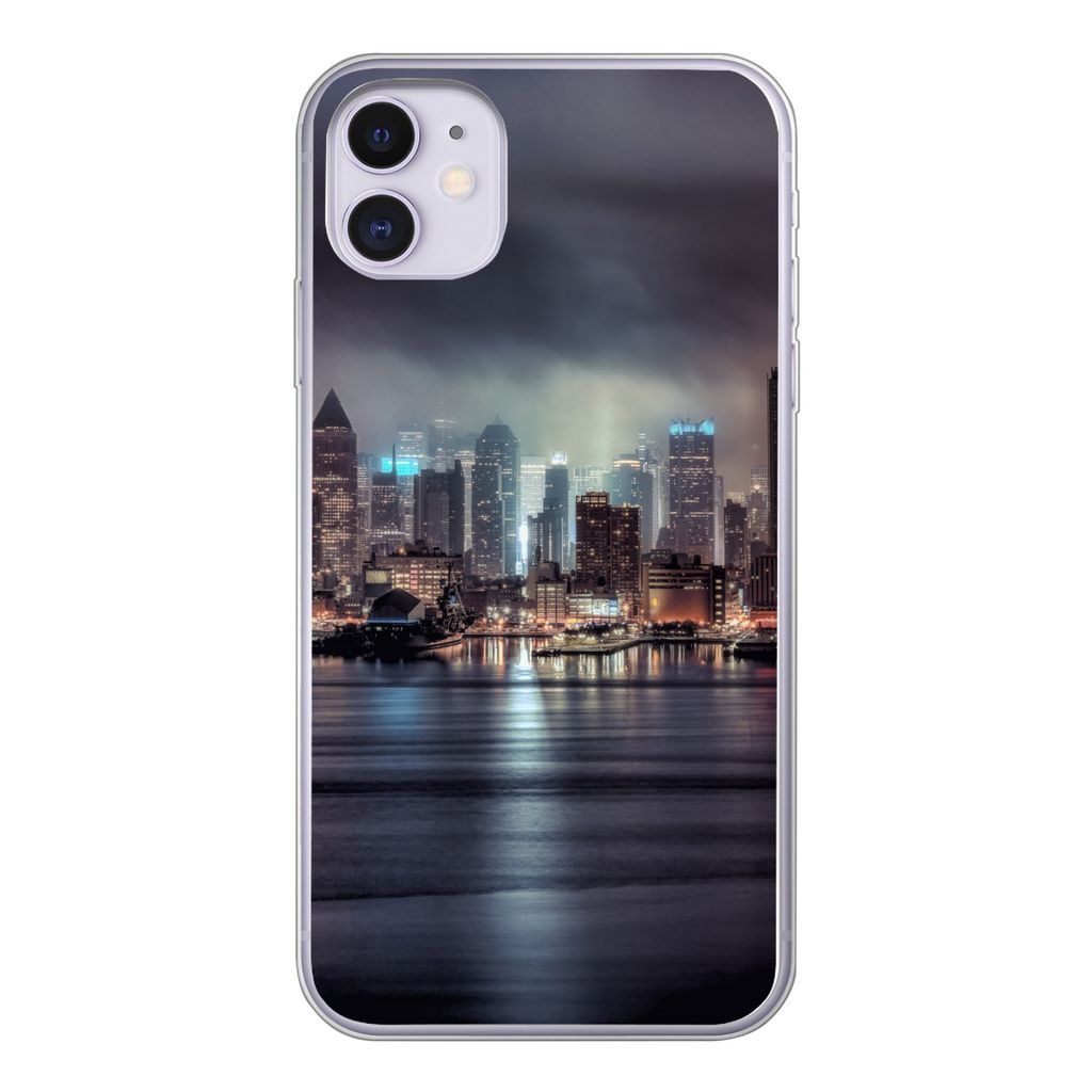 MuchoWow Handyhülle Schutzhülle Hülle für iPhone 11 New York - Amerika - Skyline Silikon Softcase Handy Hülle - Handytasche