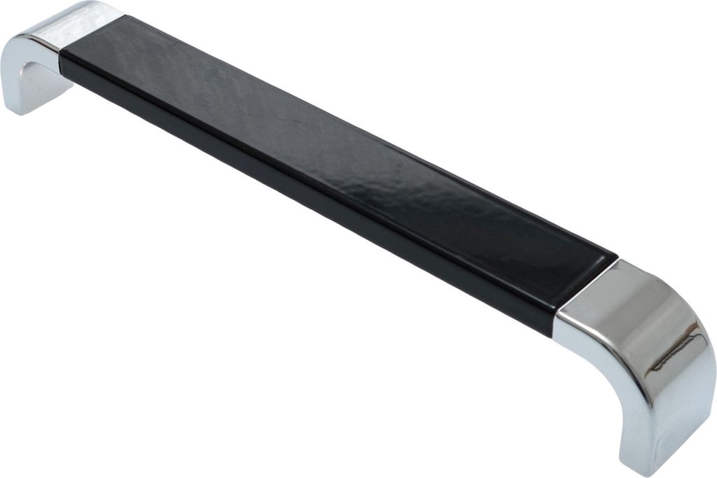 Möbelgriff BA 192mm Küchengriff Chrom glänzend & Schwarz Produktbild 