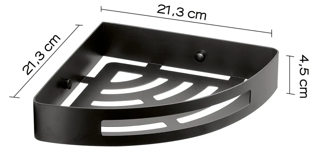Tablette d'angle Gedy Smart noir mat 247914 - Étagère de douche Sapho - 4