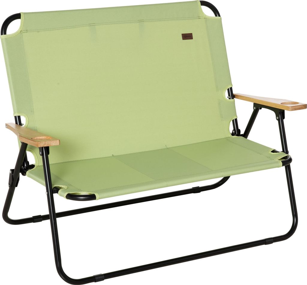 Campingstuhl 2-Sitzer klappbar tragbar Gartenstuhl Regiestuhl Klappstuhl mit Getr?nkehalter fš¹r Outdoor Picknick Wandern max. Belastung 160 kg H...