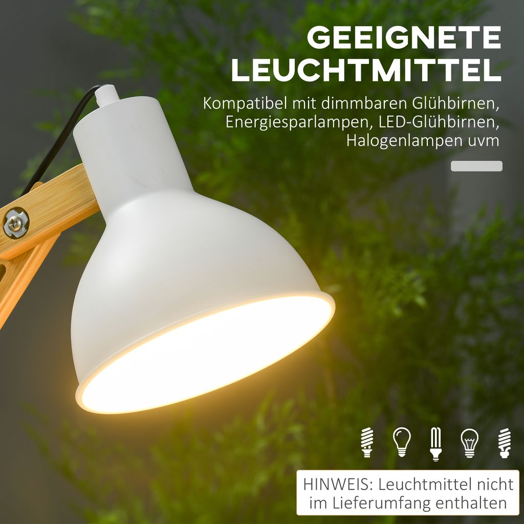 HOMCOM Lampa biurkowa 40W do czytania, regulowana lampa Zdjęcie produktu 6