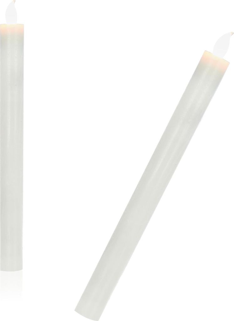 COM-FOUR 2x LED Kerze 25 cm - Weihnachtskerzen kabellos, batteriebetrieben - Echtwachskerze - Weihnachtsbeleuchtung - Leuchter-Kerzen elektrisch