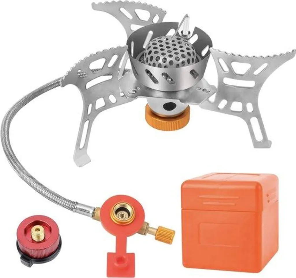 Brûleur à gaz ultra puissant 3900W - Réchaud extérieur avec pare-vent