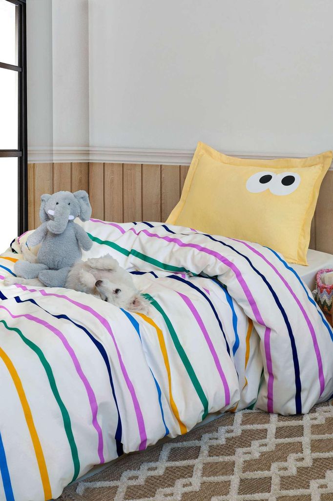 L'Essentiel Linge de Maison, Funny - Yellow, Einzelbettbezug-Set, Gelb, 65 % BAUMWOLLE / 35 % POLYESTER, 135 x 200 cm