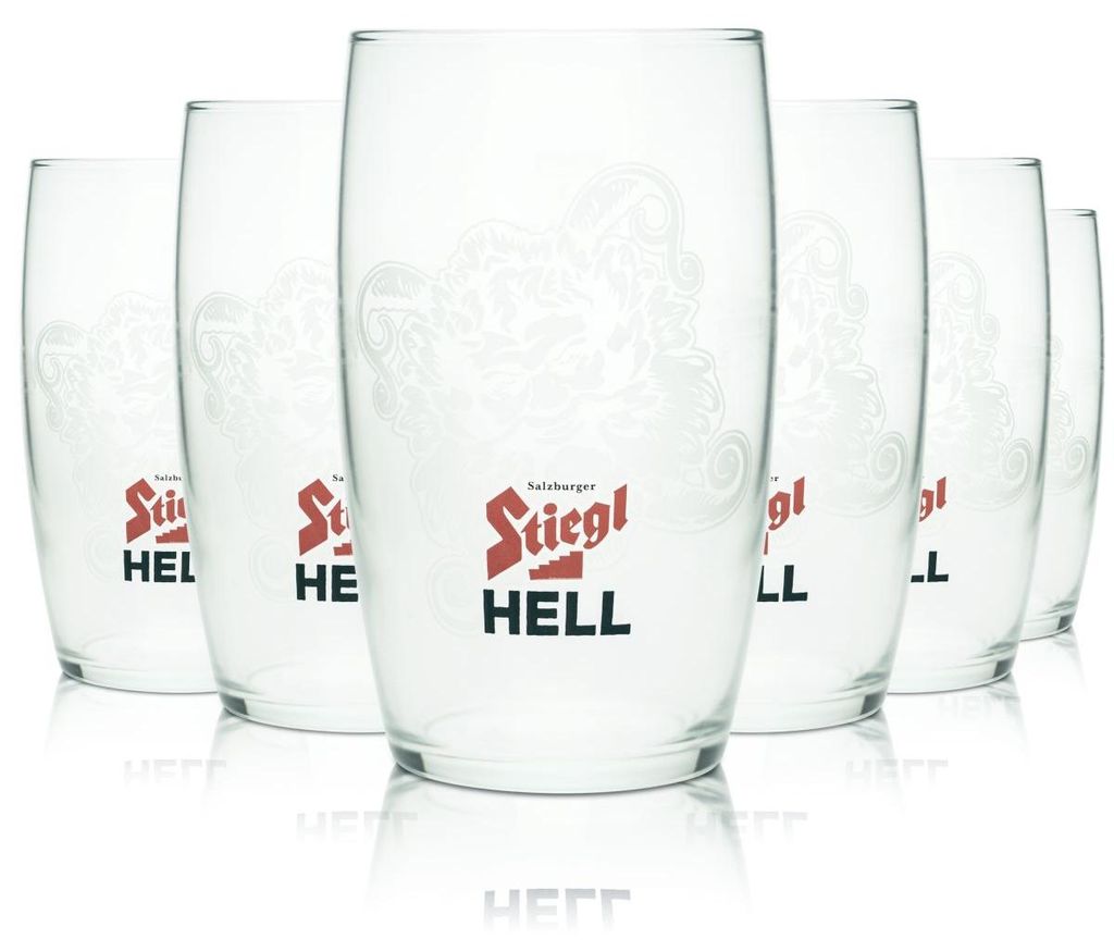 6x Stiegl Bierglas 0,3l Willi Becher Gläser Set Hell Produktbild 