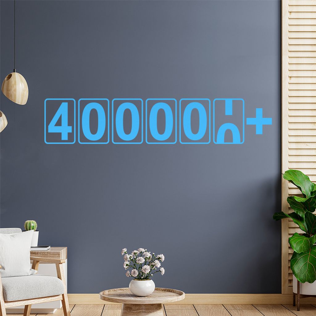 IV00000+ km Kilometerzähler Wandtattoo Wandaufkleber Wall Sticker - Dekoration, Küche, Wohnzimmer, Schlafzimmer, Badezimmer