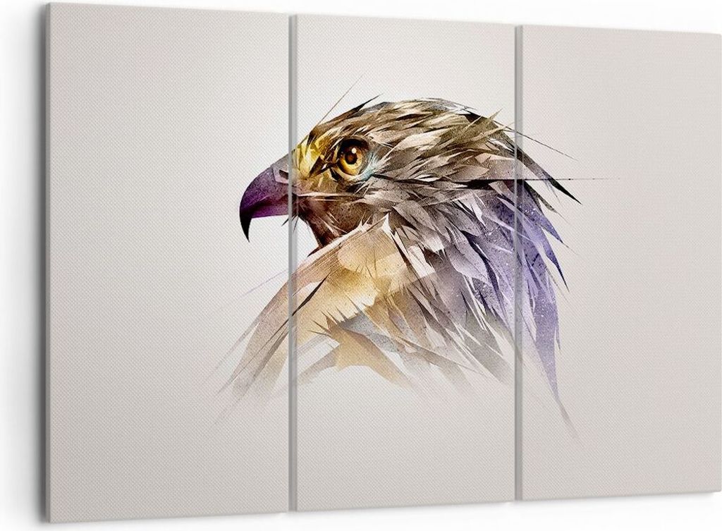 Bild auf Leinwand - Leinwandbild - Adler Vogel Feder - 105x70cm - Wand Bild - Wanddeko - Wandbilder - Leinwanddruck - Bilder - Kunstdruck - Wanddek...