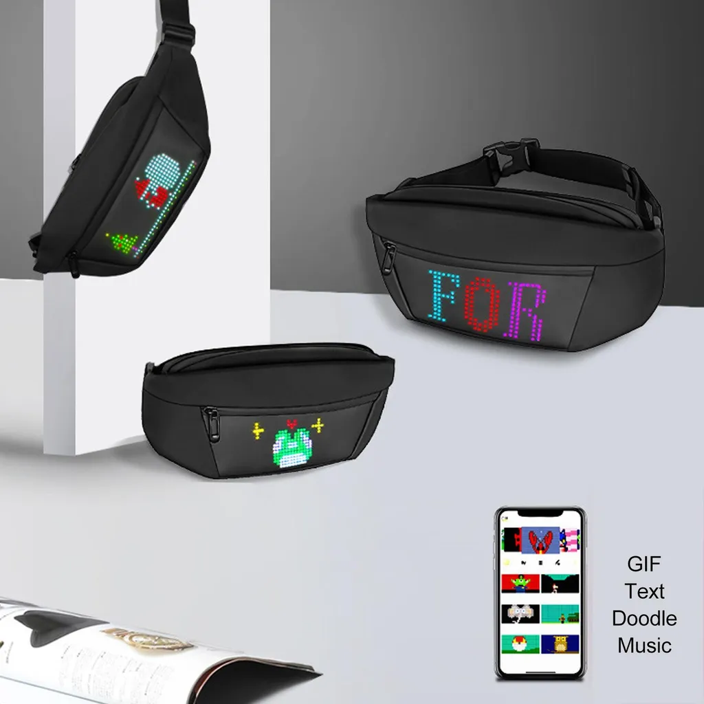 Sac banane LED à écran programmable étanche avec matrice de pixels S - 5