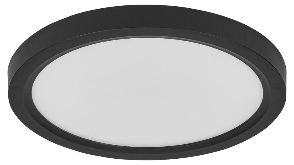OSRAM LED-Deckenleuchte, 16W, 3000K, 1200lm, warmweiß, IP20, dimmbar, schwarz, Ø19,5 cm
