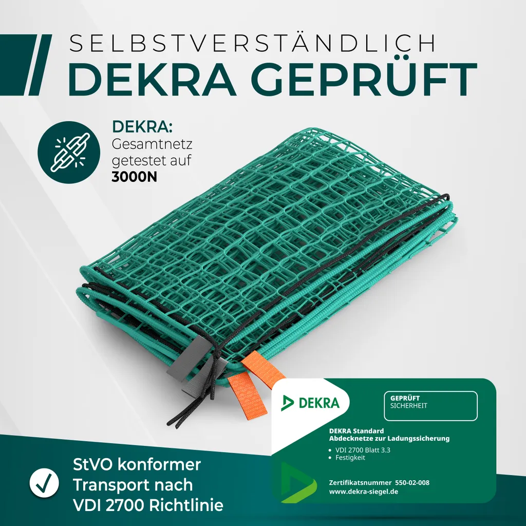 Filet pour transport de déchets verts et gravats 2x3M CargoVA DEKRA - 6