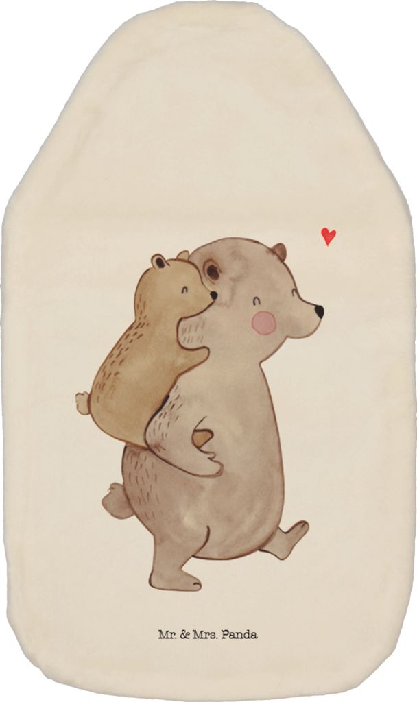 Mr. & Mrs. Panda Wärmflasche Papa Bär - Weiß - Geschenk, gummi, naturkautschuk, Vatertag, Vater, wärmebeutel, Muttertag, Wärmflaschen, Vorbild...
