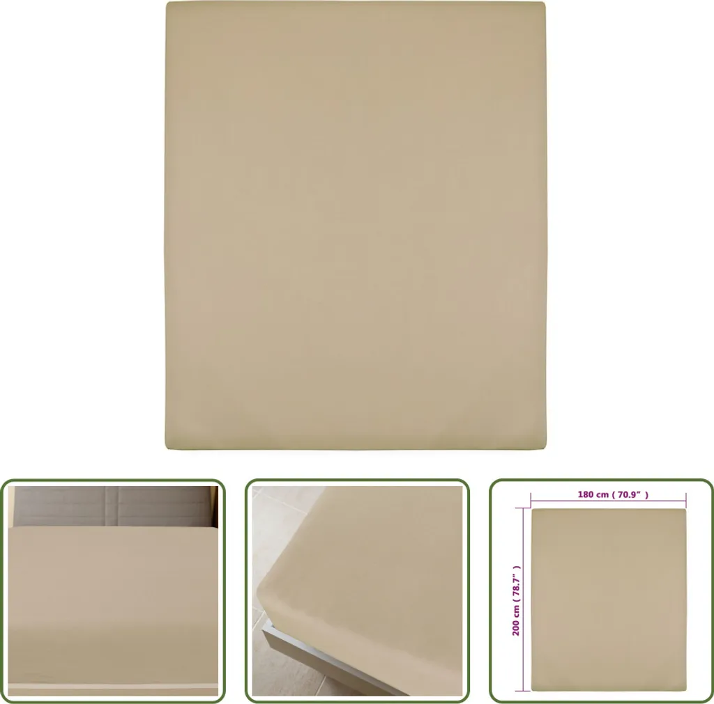 Lenzuolo Sotto Angoli Jersey 180x200 Cotone The Living Store Tortora