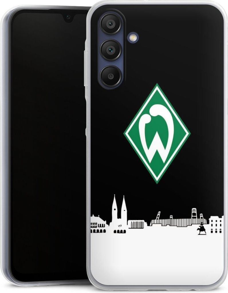 DeinDesign Slim Hülle für Samsung Galaxy A15 Silikon Case Ultra Dünn Handyhülle Offizielles Lizenzprodukt SV Werder Bremen Skyline