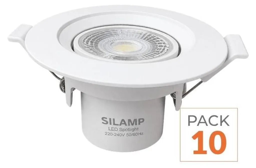 Spot LED Orientable Blanc Chaud 8W - Pack 10 Unités avec Angle Inclinable
