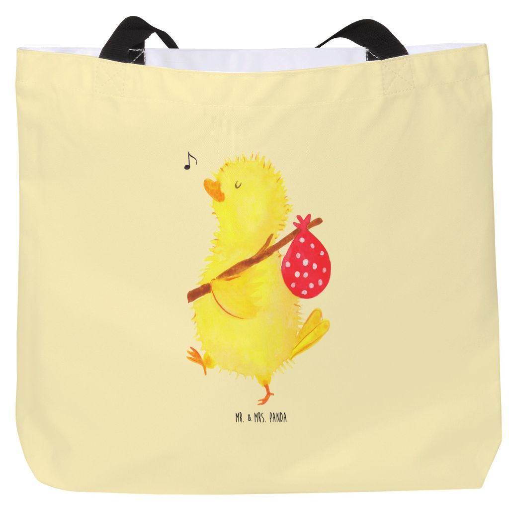 Mr. & Mrs. Panda Tote Bag Küken Wander - Gelb Pastell - Geschenk, Grüße, Ostern, Zeit, Ei, Strandtasche, Frohe, Laptoptasche, Reisetasche, Tasch...
