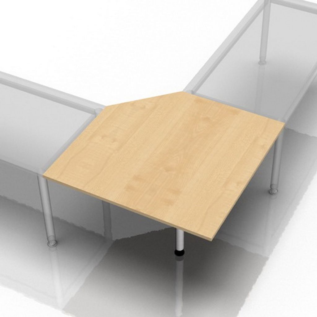 Verkettungsplatte trapezform 120x120cm mit Fuß Ahorn