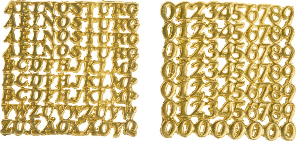 Wachsset "Zahlen & Buchstaben" Gold Produktbild 