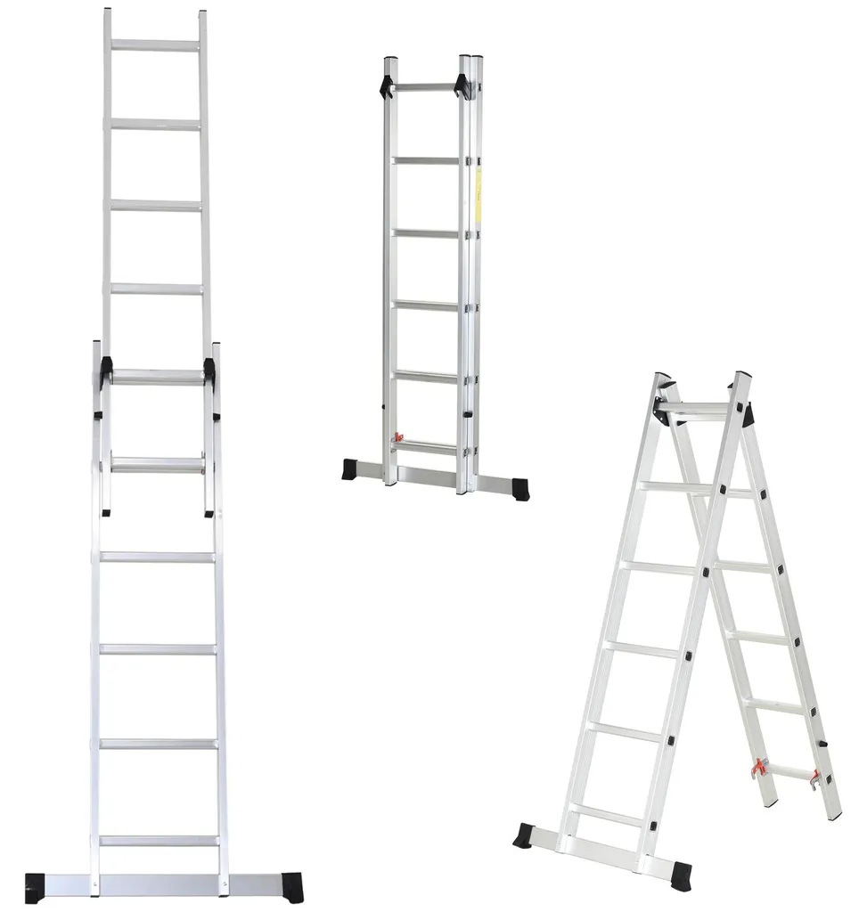 Échelle de bricolage 2,5 m pliable pour travaux maison, alu argent 150kg