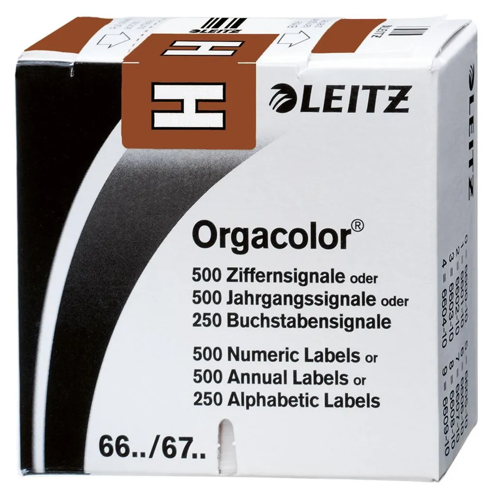 Leitz Orgacolor Lettre H Étiquettes d'Identification Marron en Rouleau