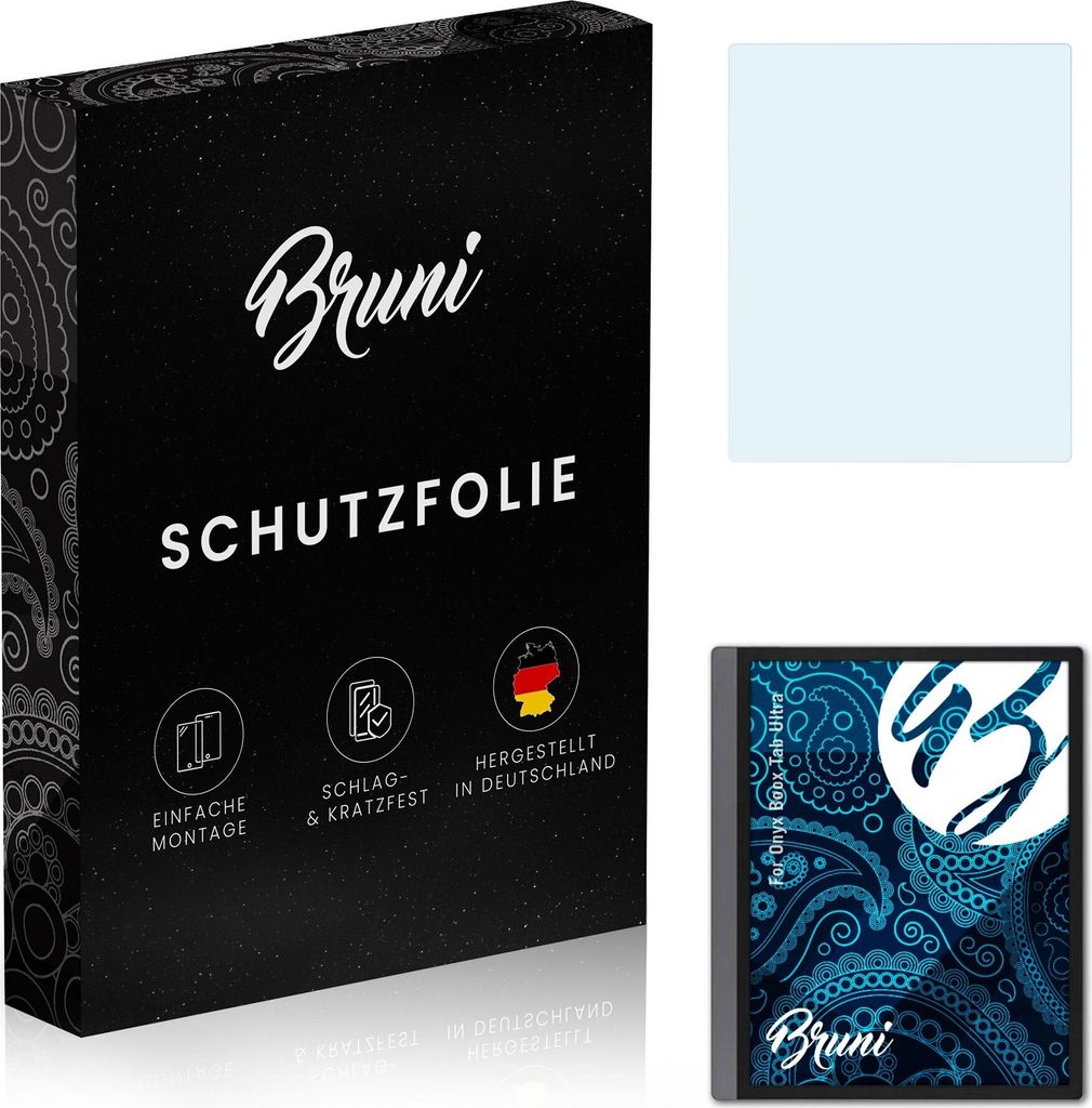Bruni Basics-Clear 2x Schutzfolie kompatibel mit Onyx Boox Tab Ultra Folie