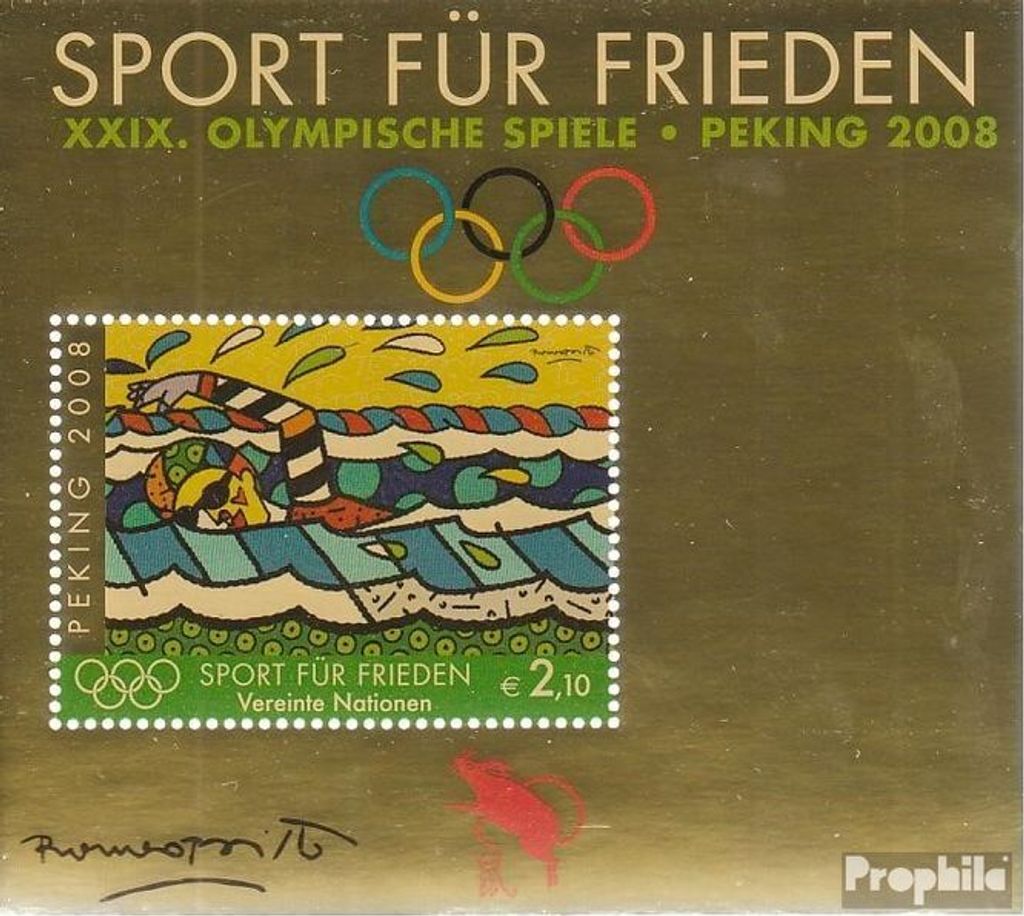 Briefmarken UNO - Wien 2008 Mi Block22 (kompl.Ausg.) FDC Olympische Sommerspiele