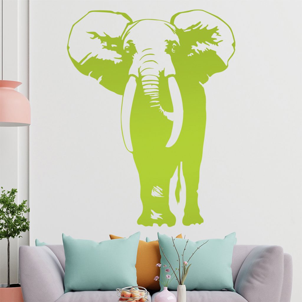 KIWISTAR Elefant Dickhäuter Wandtattoo in 6 Größen - Wandaufkleber Wall Sticker - Dekoration, Küche, Wohnzimmer, Schlafzimmer, Badezimmer
