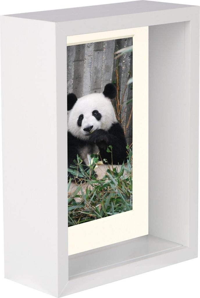 1x weiß 5 x 7 zoll 3d tiefe box holz foto rahmen mit elfenbein 4 x 6 zoll montage - stehend hängende handwerk schatten meeringbild danke fall fü...