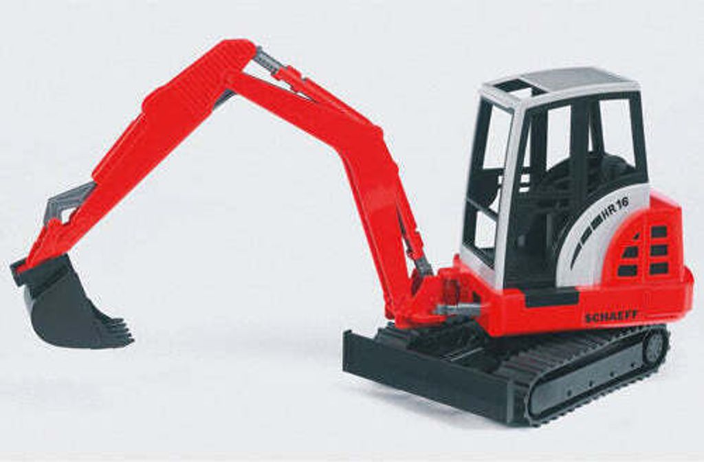 Bruder 02432 – Schaeff HR16 Mini-pelle 1/16 – Bras Articulé, Cabine Pivotante, Chenilles Caoutchouc – Dès 3 Ans