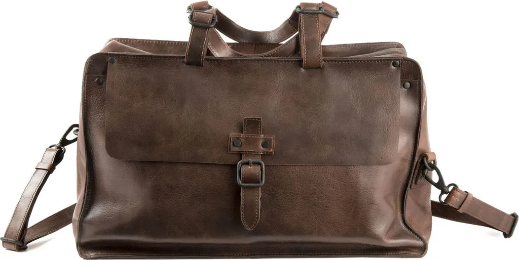 Sac de voyage Aberdeen Weekender Brown Harold's en cuir marron foncé