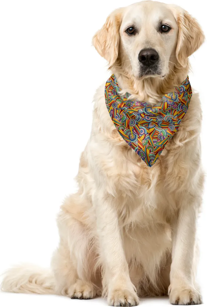 Bandana ABAKUHAUS 40x40 cm Psicadelica - Foulard Cane e Gatto Folk