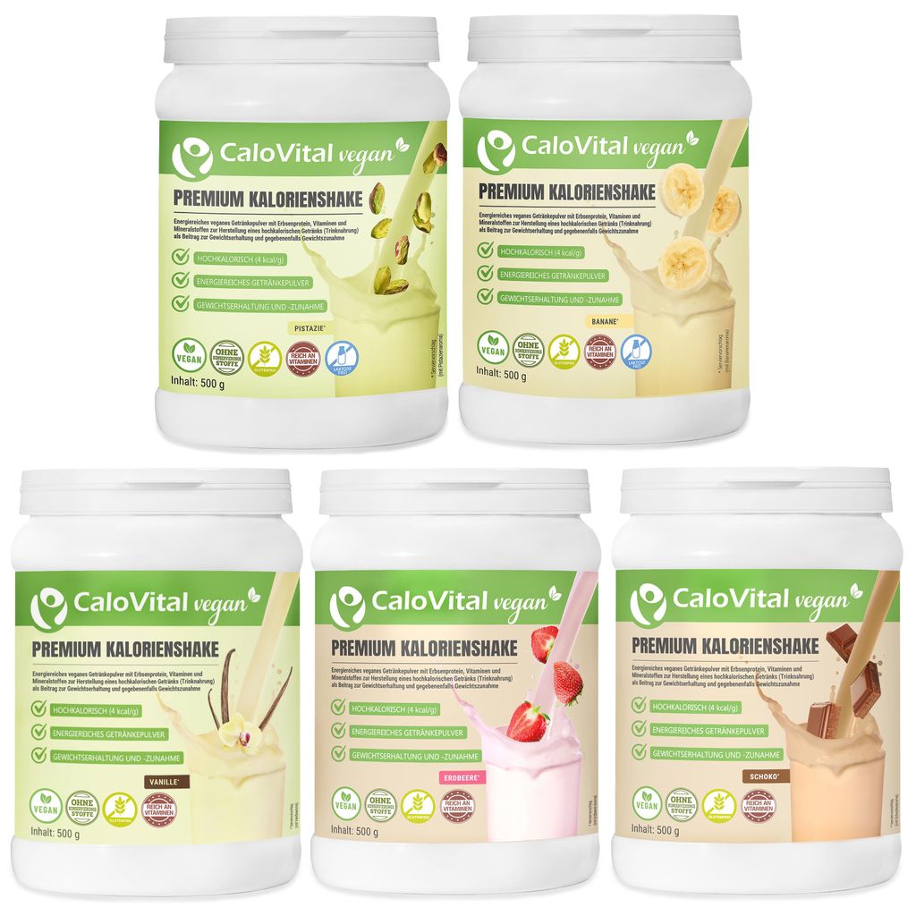 Hochkalorische Trinknahrung Vegan | Kalorien Shake Vegan zum Zunehmen | Astronautennahrung Vegan mit Protein & Vitaminen | 5er SPARSET B. E. P. S. V.