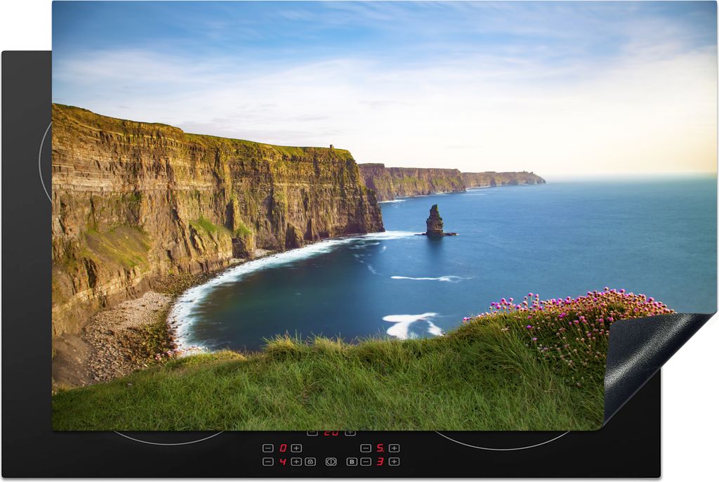 KitchenYeah Herdabdeckplatte Klippe von Moher in Irland , 81x52cm, Küche Deko, Glaskeramikfeld Herdabdeckung, Abdeckplatte fùr Kochfeld