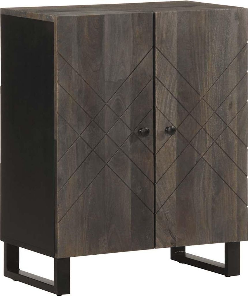 vidaXL 3-tlg. Sideboards Schwarz 60x33x75 cm Massivholz Mango