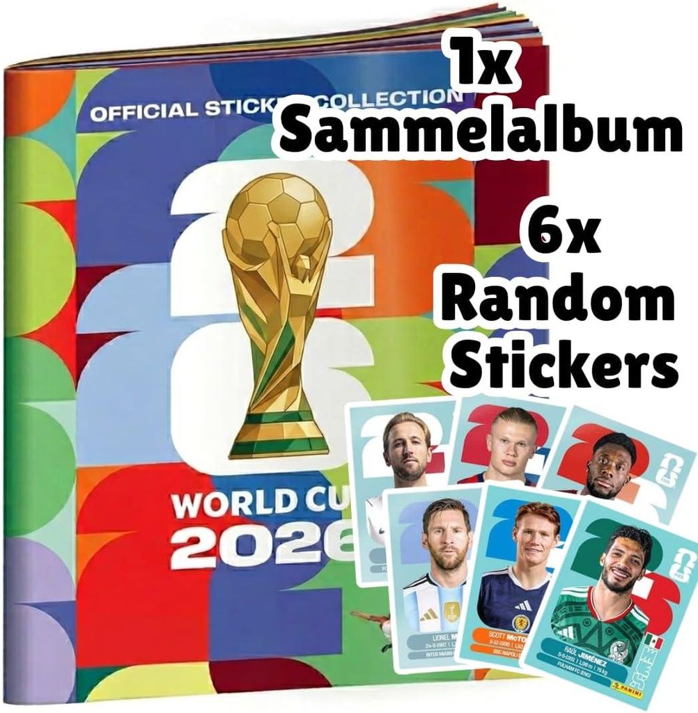 World Cup 2026 Sammelalbum Softcover mit 6 Stickern – Produktbild 