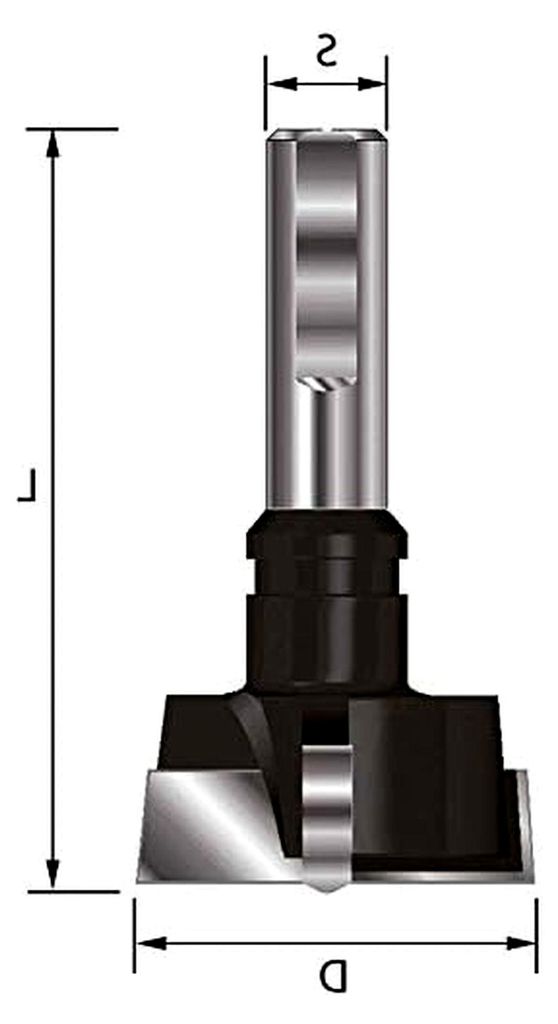Zylinderkopfbohrer mit Spannfläche HW, Schaft (S) 10 mm, Durchmesser (D) 20 mm, L 57 mm, Rechts